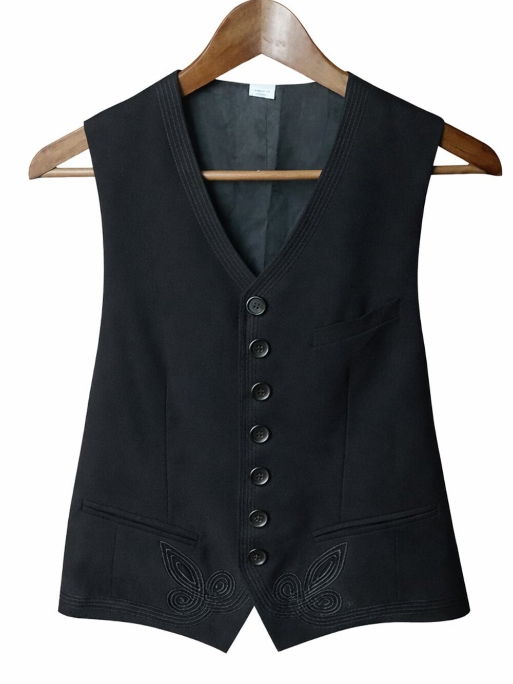 JOHN GALLIANO | Men’s Wool Tailored Waistcoat Black IT 48 / US 38